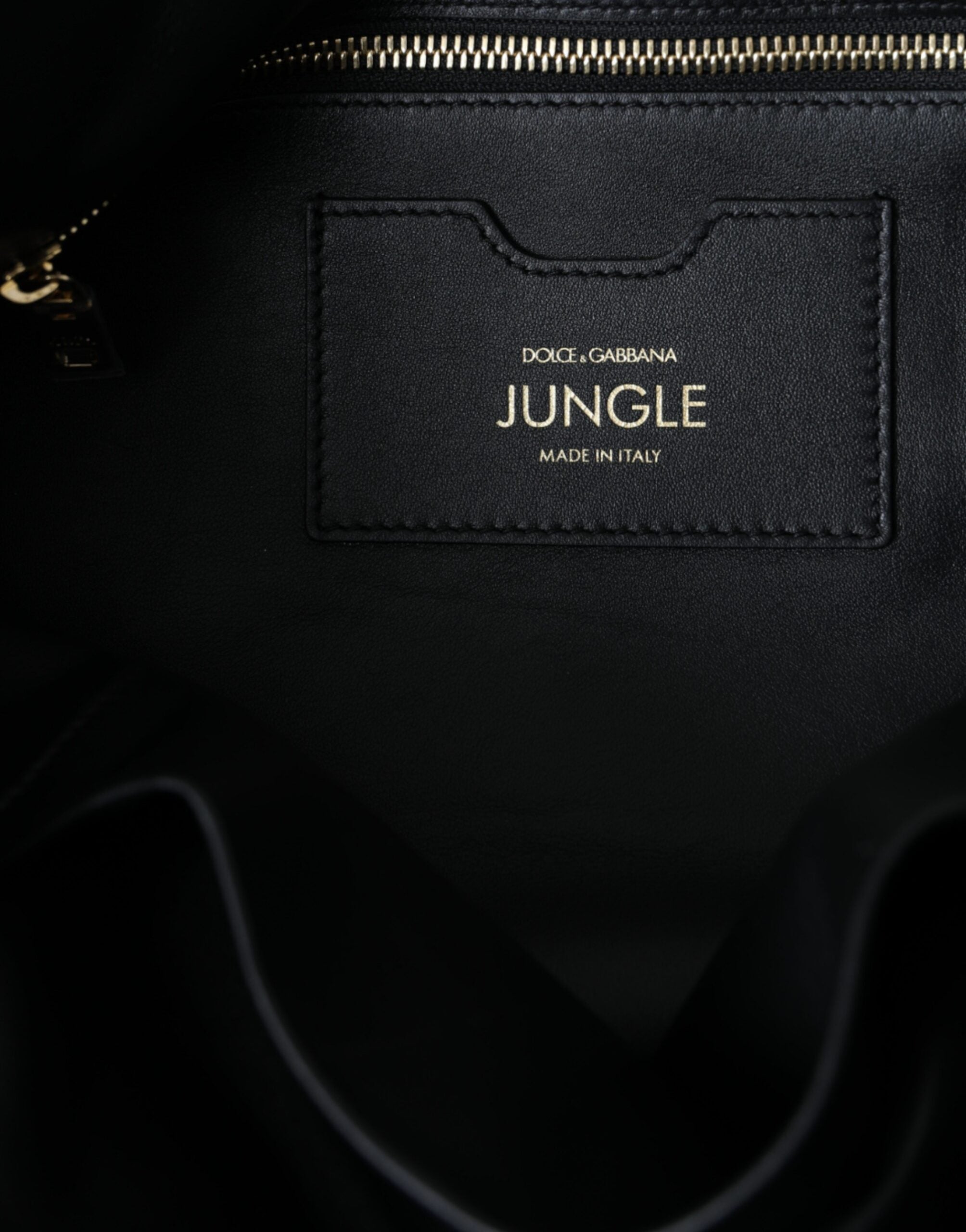 Dolce & Gabbana Siyah Deri JUNGLE Kapitone Tote Çanta